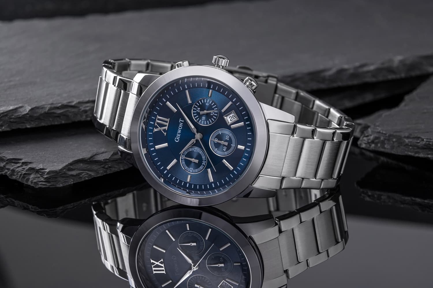 Zegarek Męski GIEWONT Apex Chrono GW6480-2 Chronograf Silver/Blue