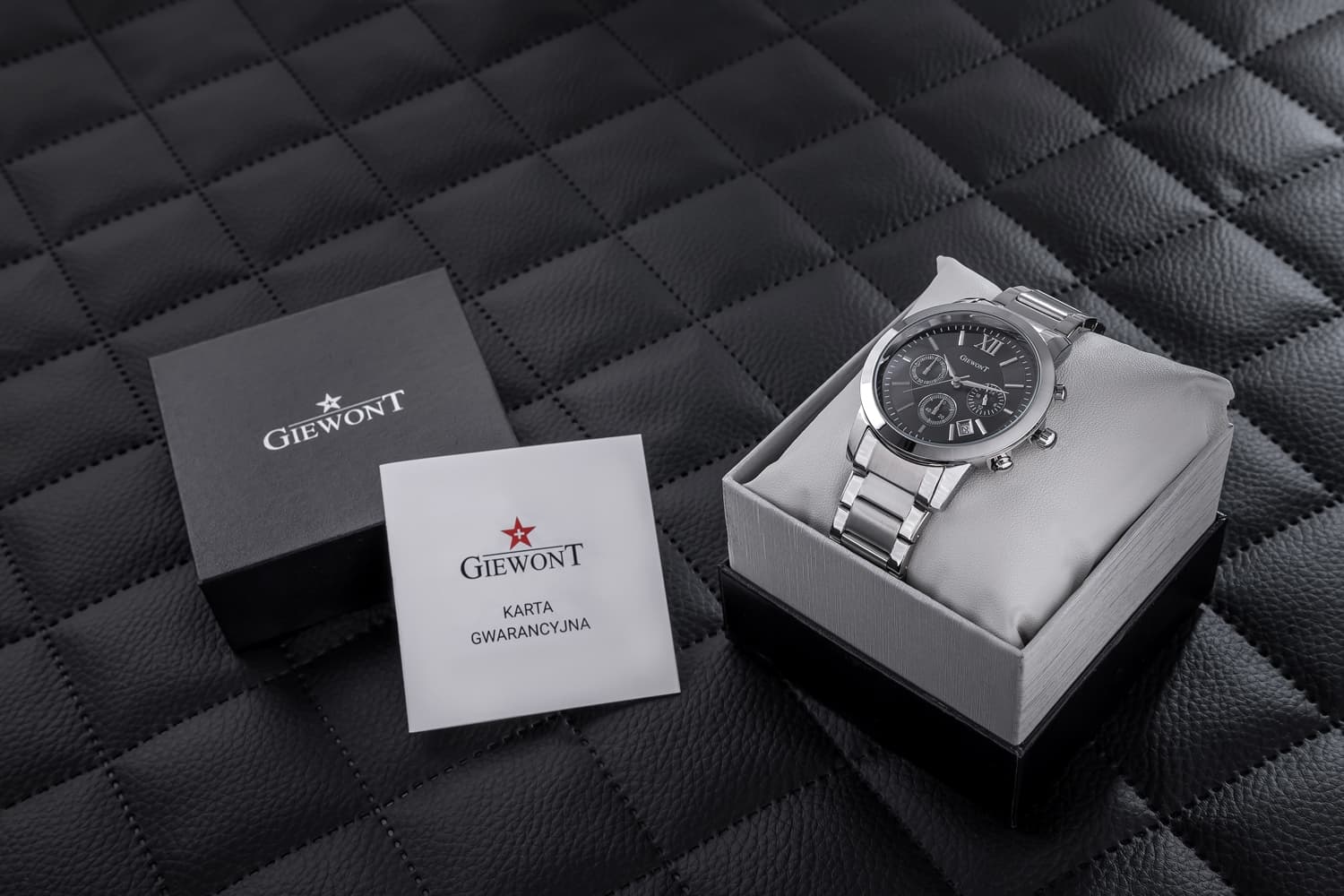 Zegarek Męski GIEWONT Apex Chrono GW6480-1 Chronograf Silver/Black