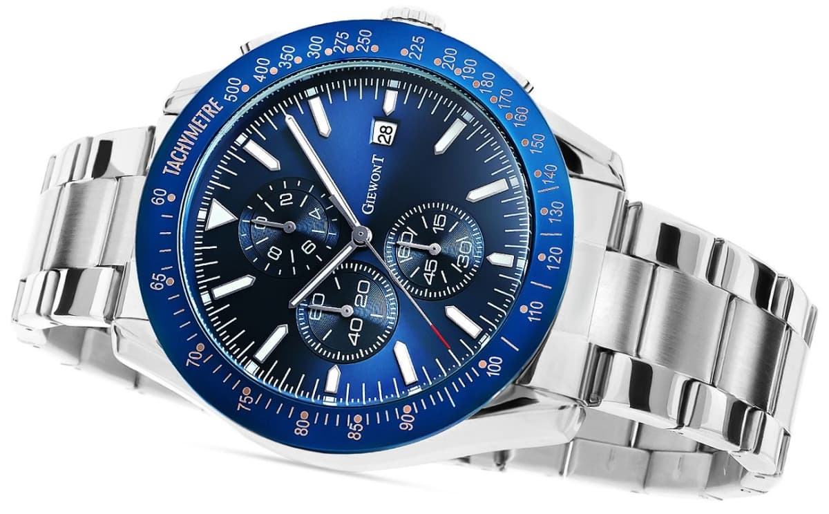 Zegarek Męski GIEWONT PrimeChrono GW8620-2 Chronograf Silver/Blue