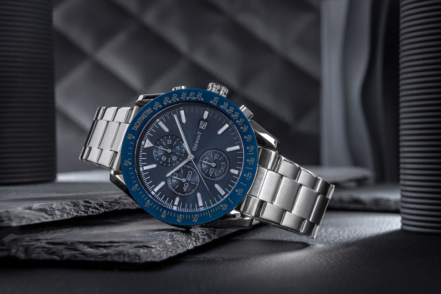 Zegarek Męski GIEWONT PrimeChrono GW8620-2 Chronograf Silver/Blue