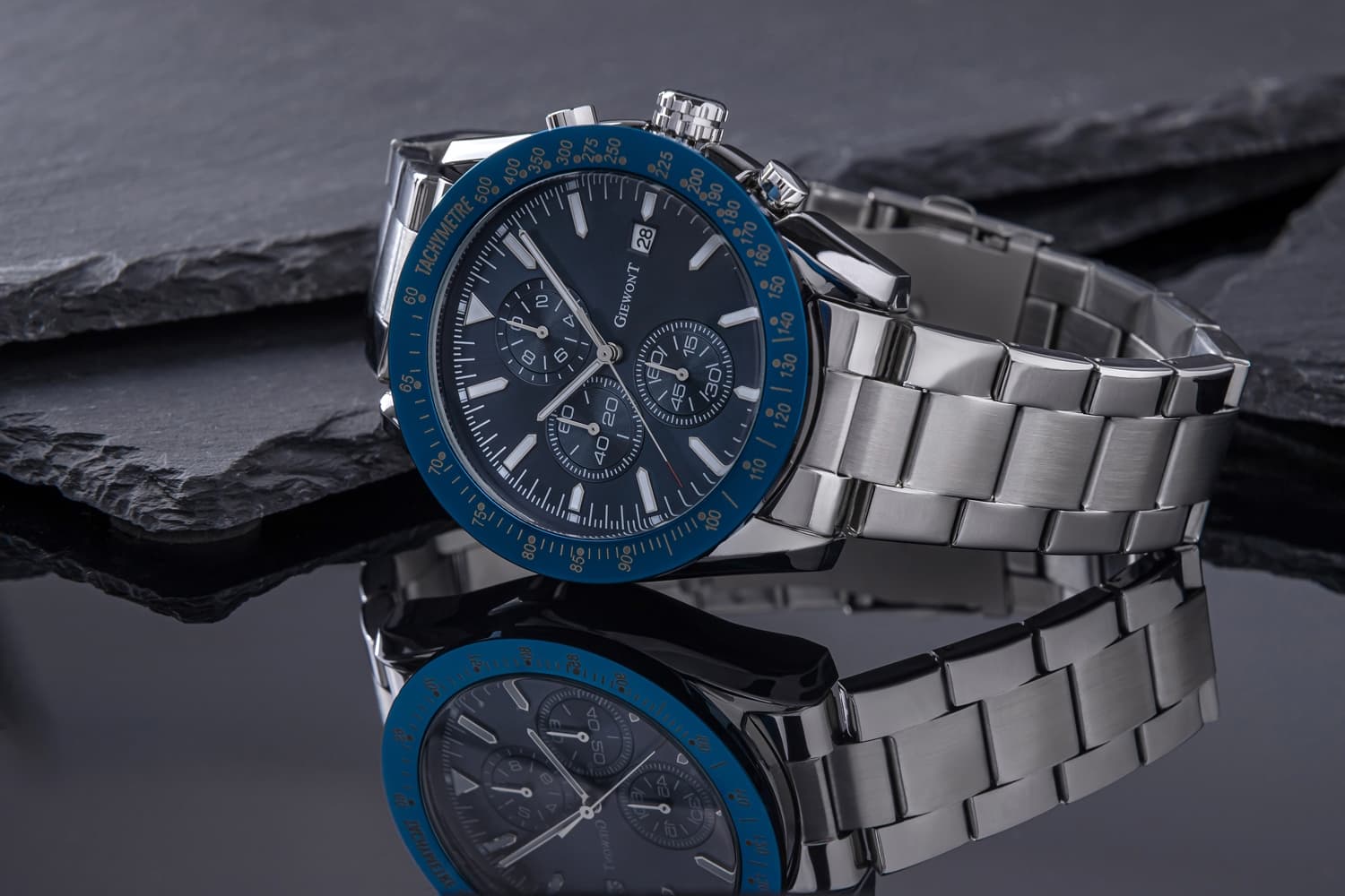 Zegarek Męski GIEWONT PrimeChrono GW8620-2 Chronograf Silver/Blue