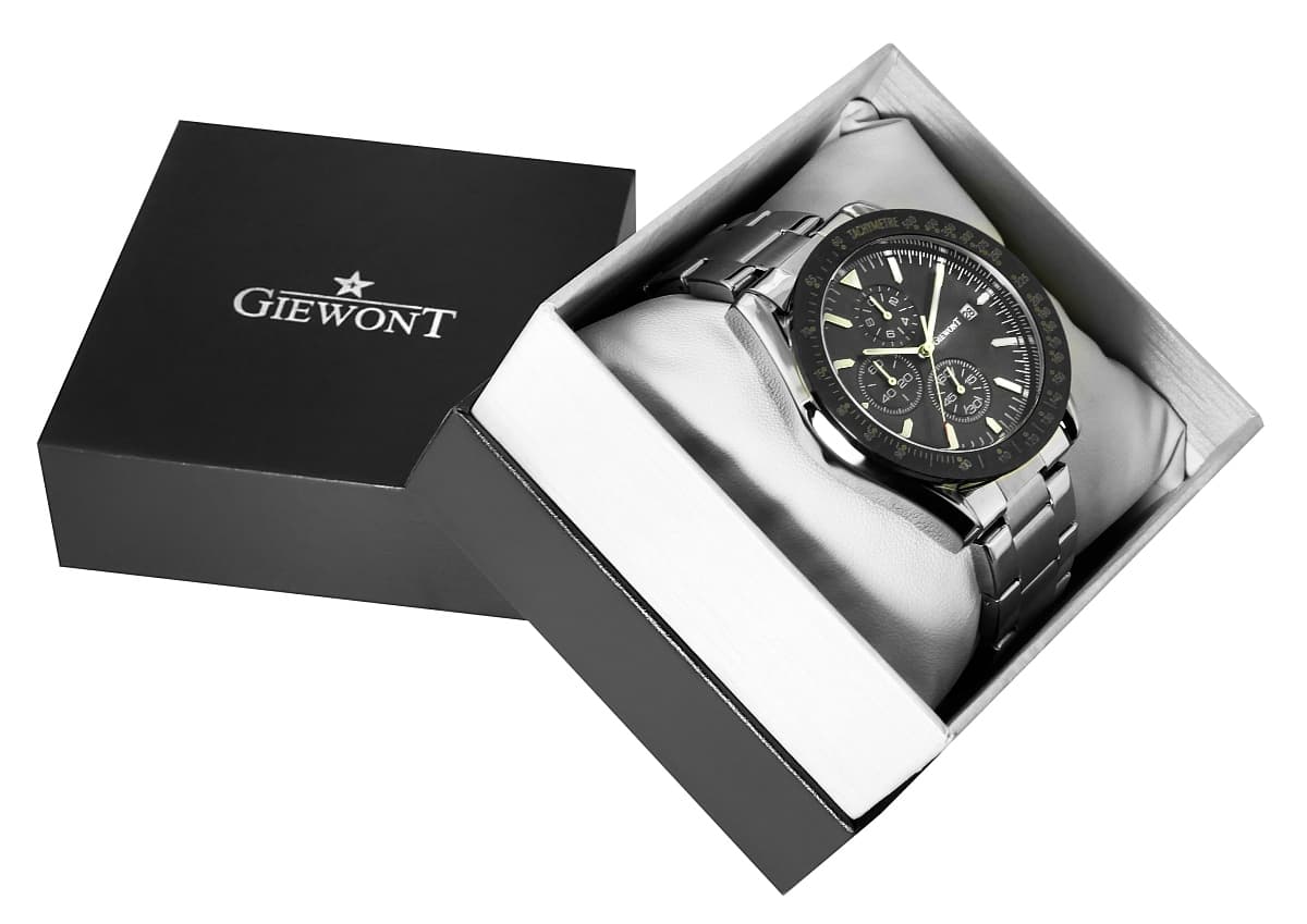 Zegarek Męski GIEWONT PrimeChrono GW8620-1 Chronograf Silver/Black