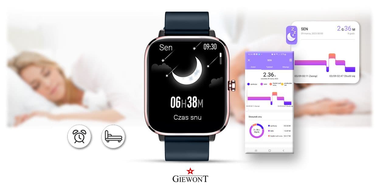 Smartwatch GIEWONT Dynamic SmartCall GW230-5 - RoseGold/Deep Ocean