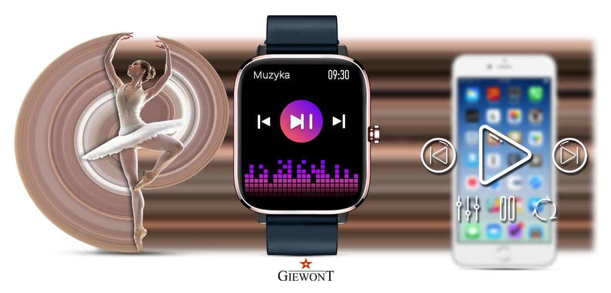 Smartwatch GIEWONT Dynamic SmartCall GW230-5 - RoseGold/Deep Ocean