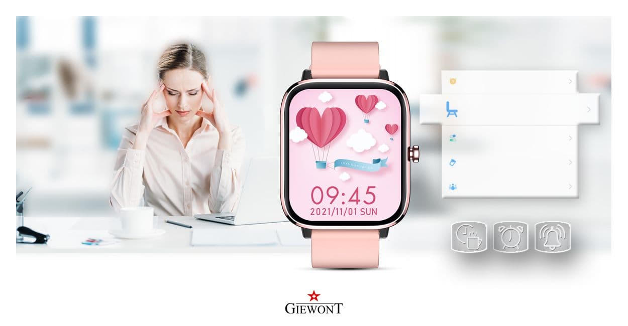 Smartwatch GIEWONT Dynamic SmartCall GW230-1 - Rose Gold/Powder Pink