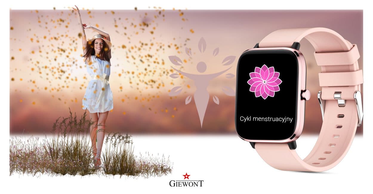 Smartwatch GIEWONT Dynamic SmartCall GW230-1 - Rose Gold/Powder Pink