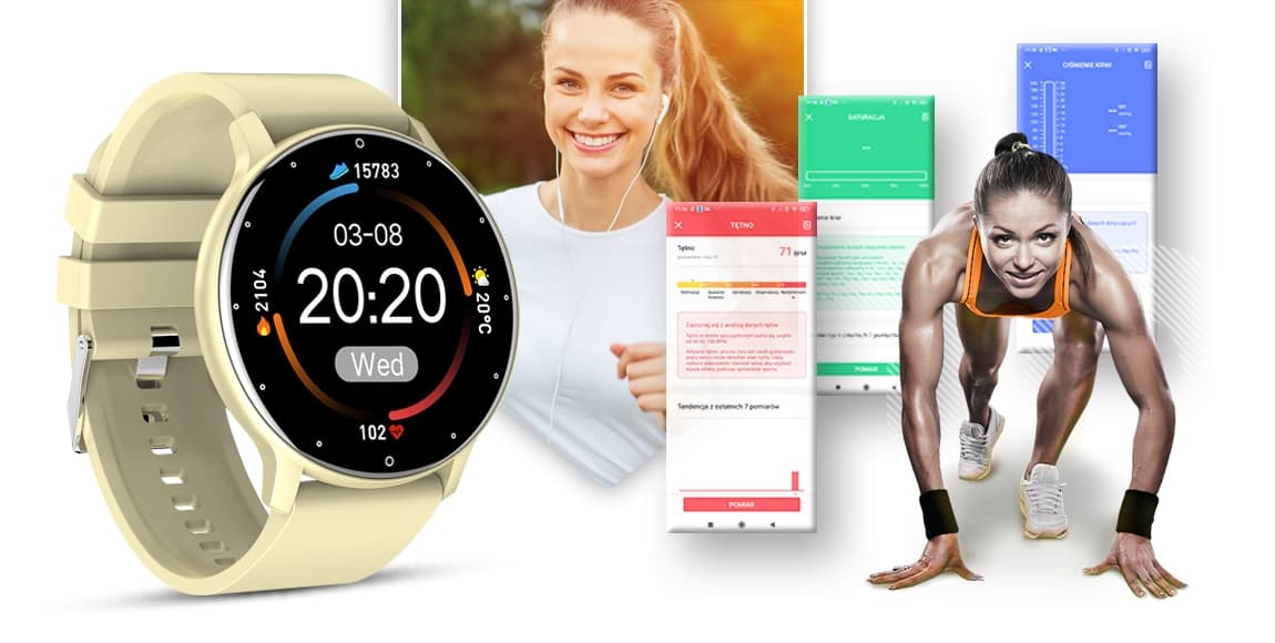 Smartwatch GIEWONT Sport Around GW120-6 - Ivory Effect