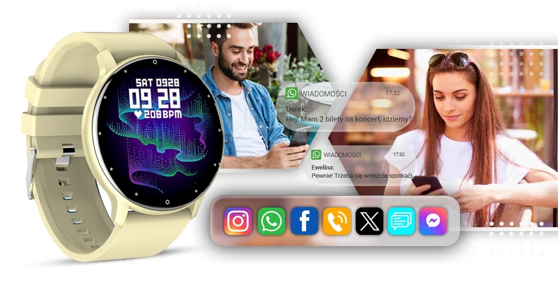 Smartwatch GIEWONT Sport Around GW120-6 - Ivory Effect