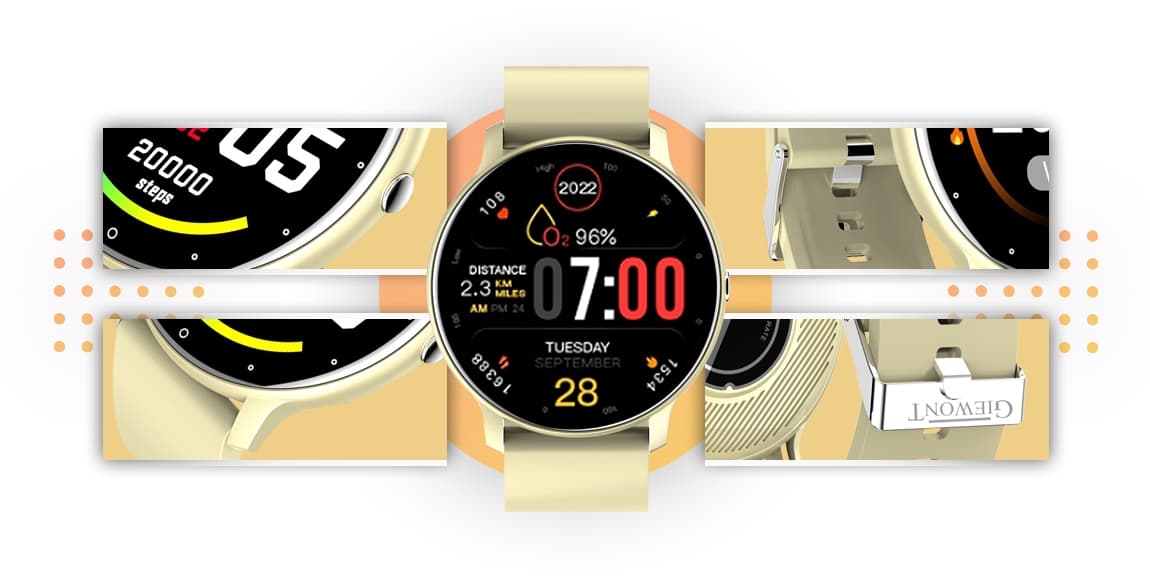 Smartwatch GIEWONT Sport Around GW120-6 - Ivory Effect