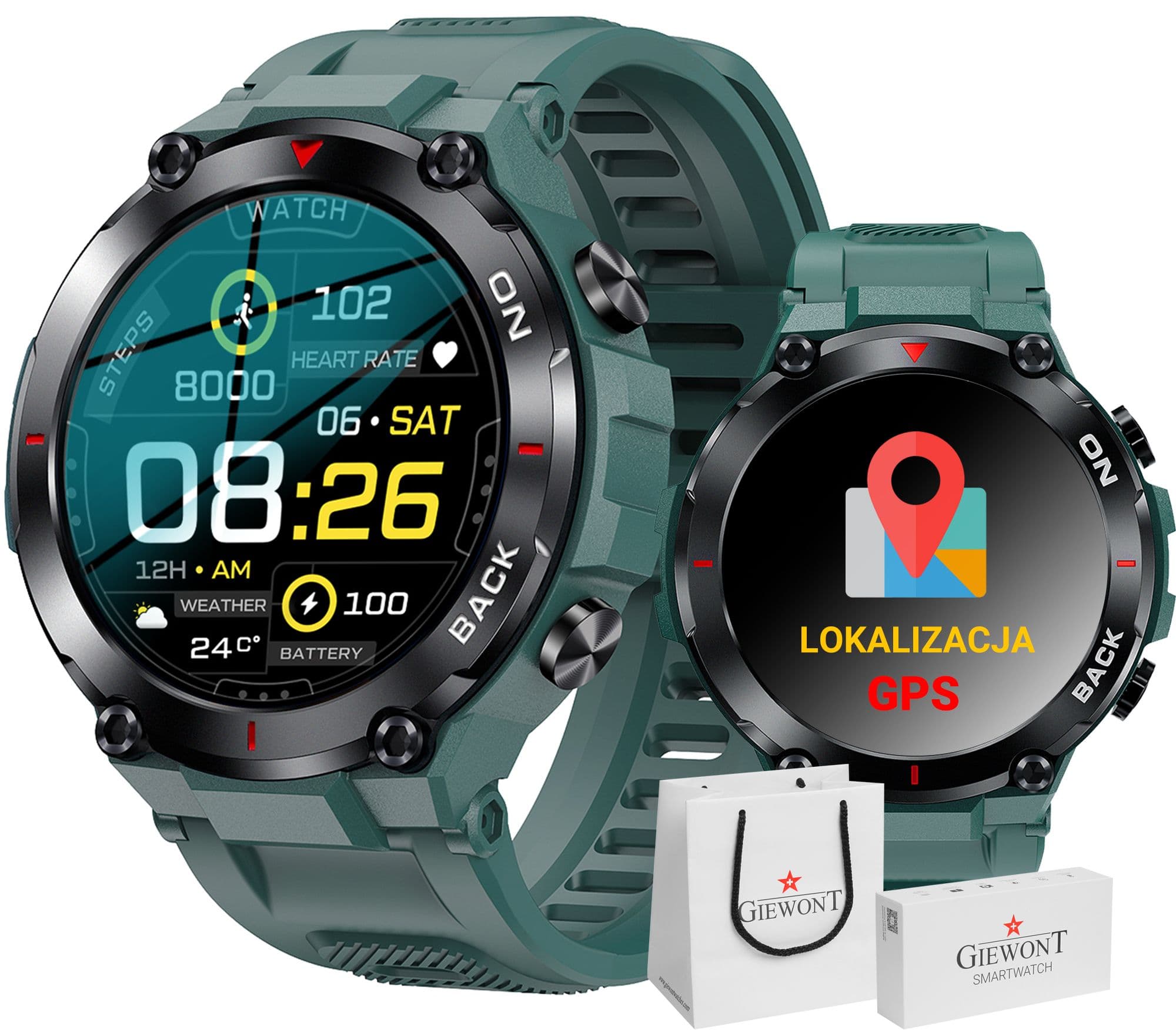 Smartwatch GIEWONT Pionier GPS GW460-2 - Sea Green
