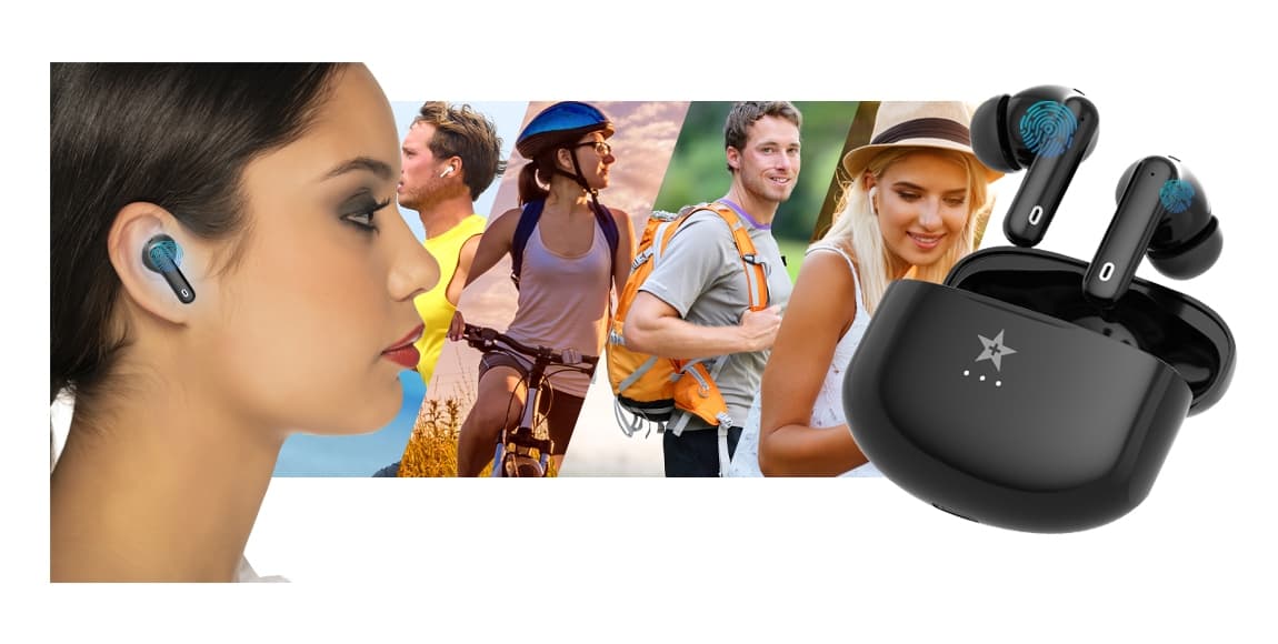 Słuchawki bezprzewodowe GIEWONT RealSound PRO ANC ENC GWS800-1 Czarne