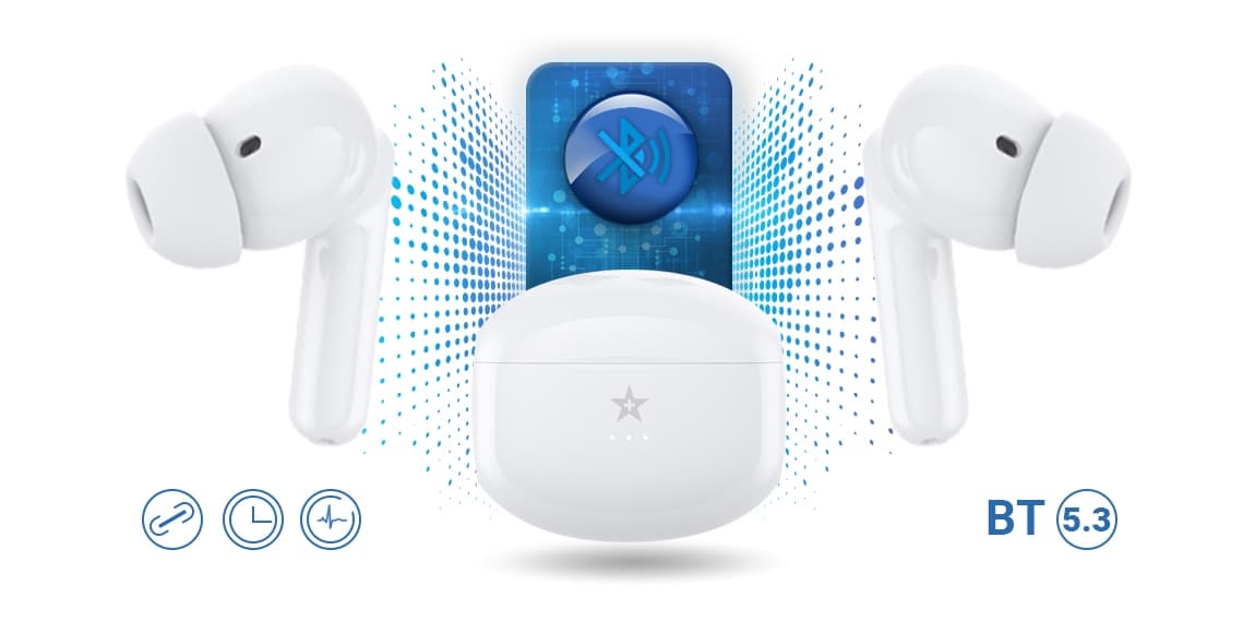 Słuchawki bezprzewodowe GIEWONT RealSound PRO ANC ENC GWS800-2 Białe