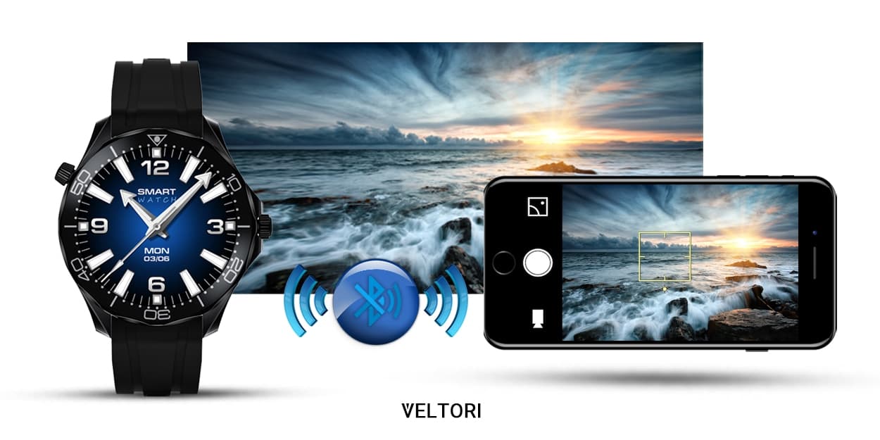 Smartwatch VELTORI VT150-1 Czarny Pasek Silikonowy + Czarna Bransoleta