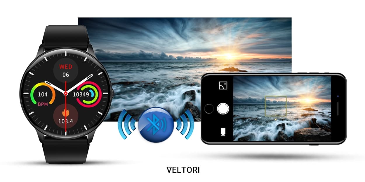 Smartwatch VELTORI VT160-1 Czarny Pasek Silikonowy
