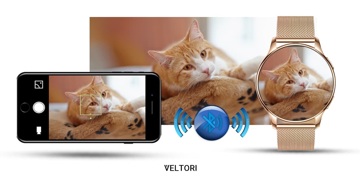 Smartwatch Damski VELTORI VT300-1 Złota Bransoleta