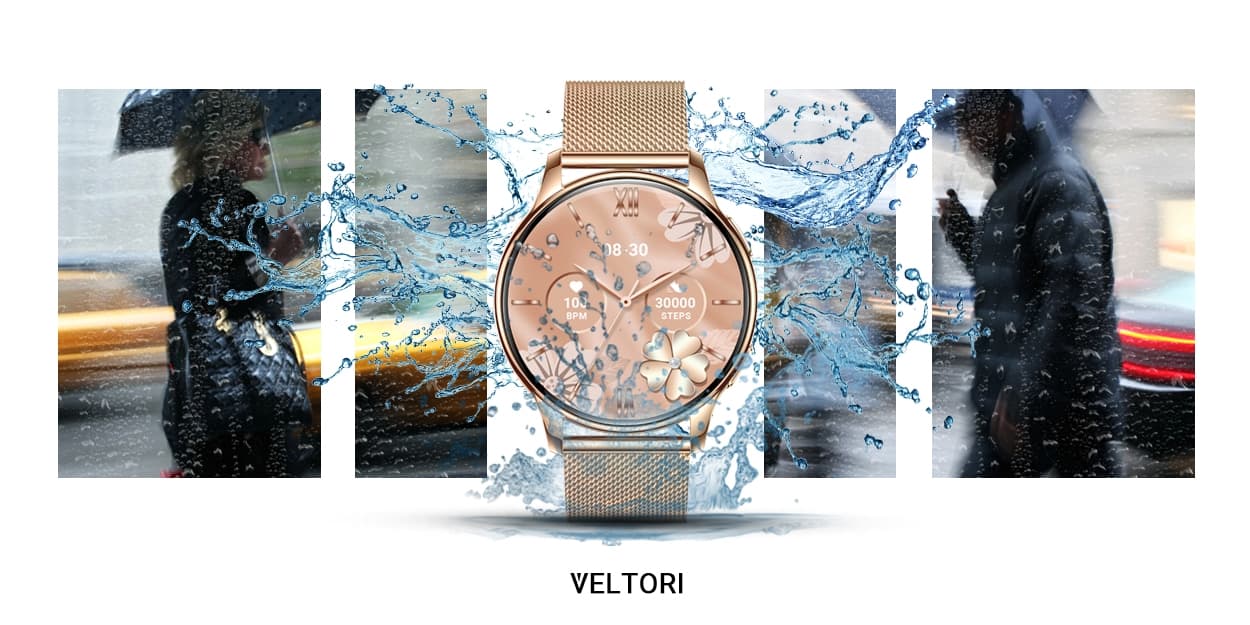 Smartwatch Damski VELTORI VT300-1 Złota Bransoleta