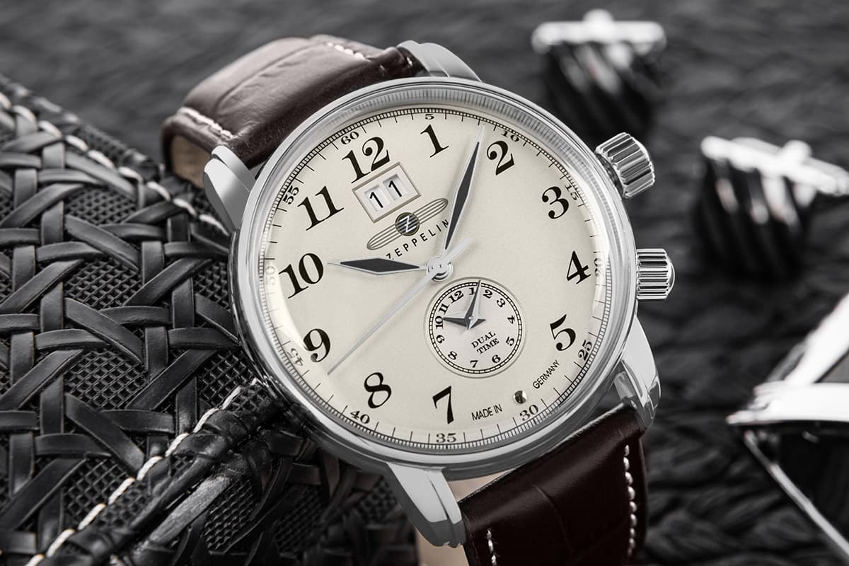 Zegarek Męski ZEPPELIN LZ127 Graf Zeppelin Dual Time 7644-5 + BOX