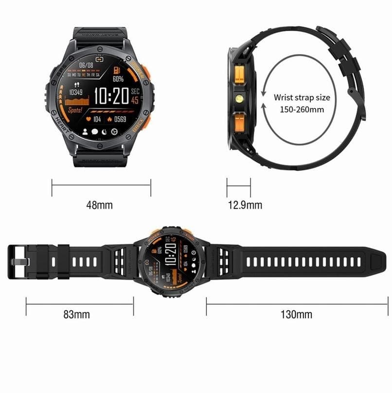 Smartwatch Męski GRAVITY GPS GT24-5 Czarny Pasek Silikonowy + Zielony Pasek Silikonowy