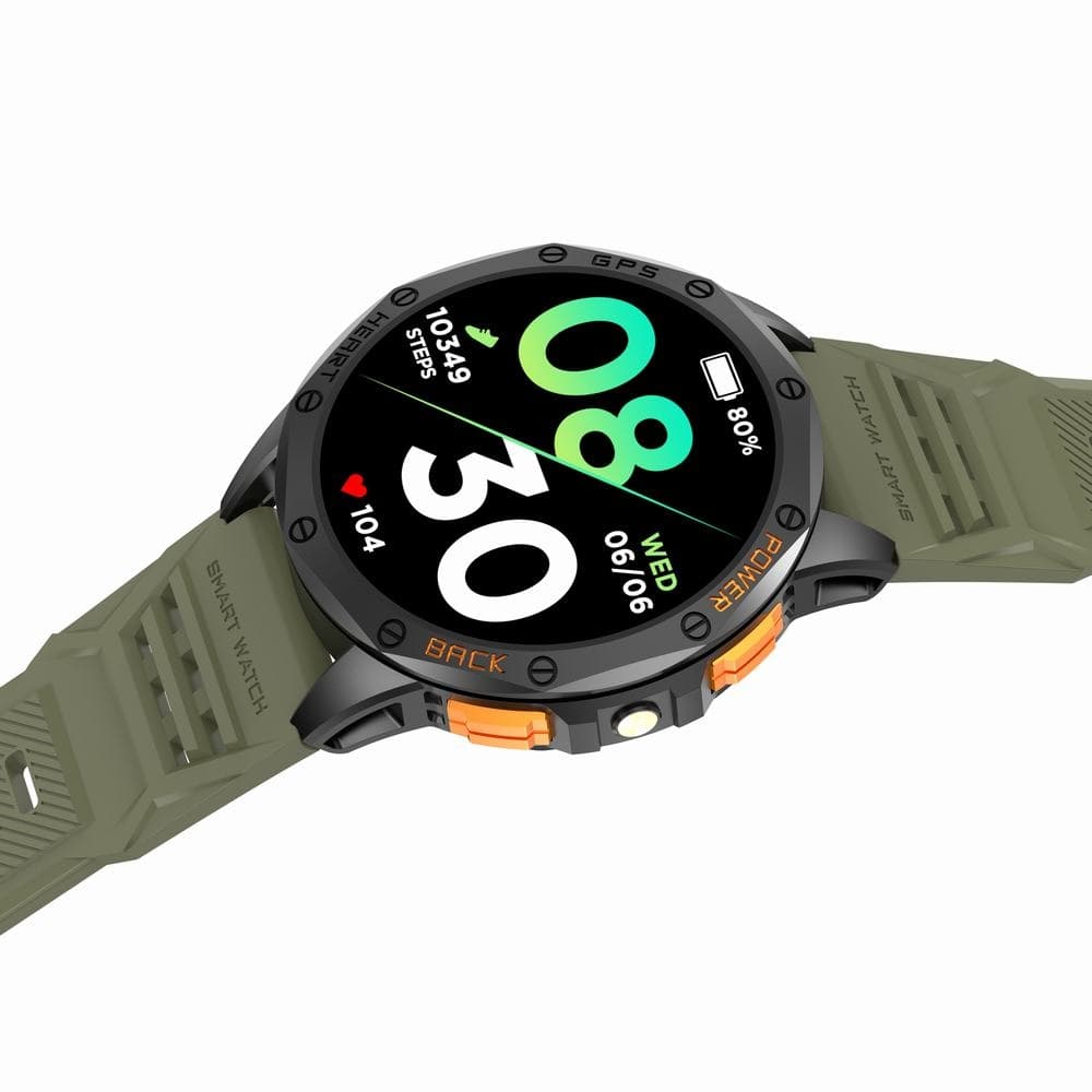Smartwatch Męski GRAVITY GPS GT24-5 Czarny Pasek Silikonowy + Zielony Pasek Silikonowy