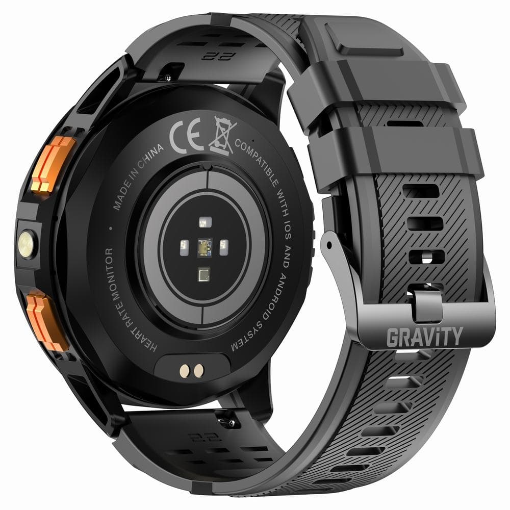 Smartwatch Męski GRAVITY GPS GT24-5 Czarny Pasek Silikonowy + Zielony Pasek Silikonowy