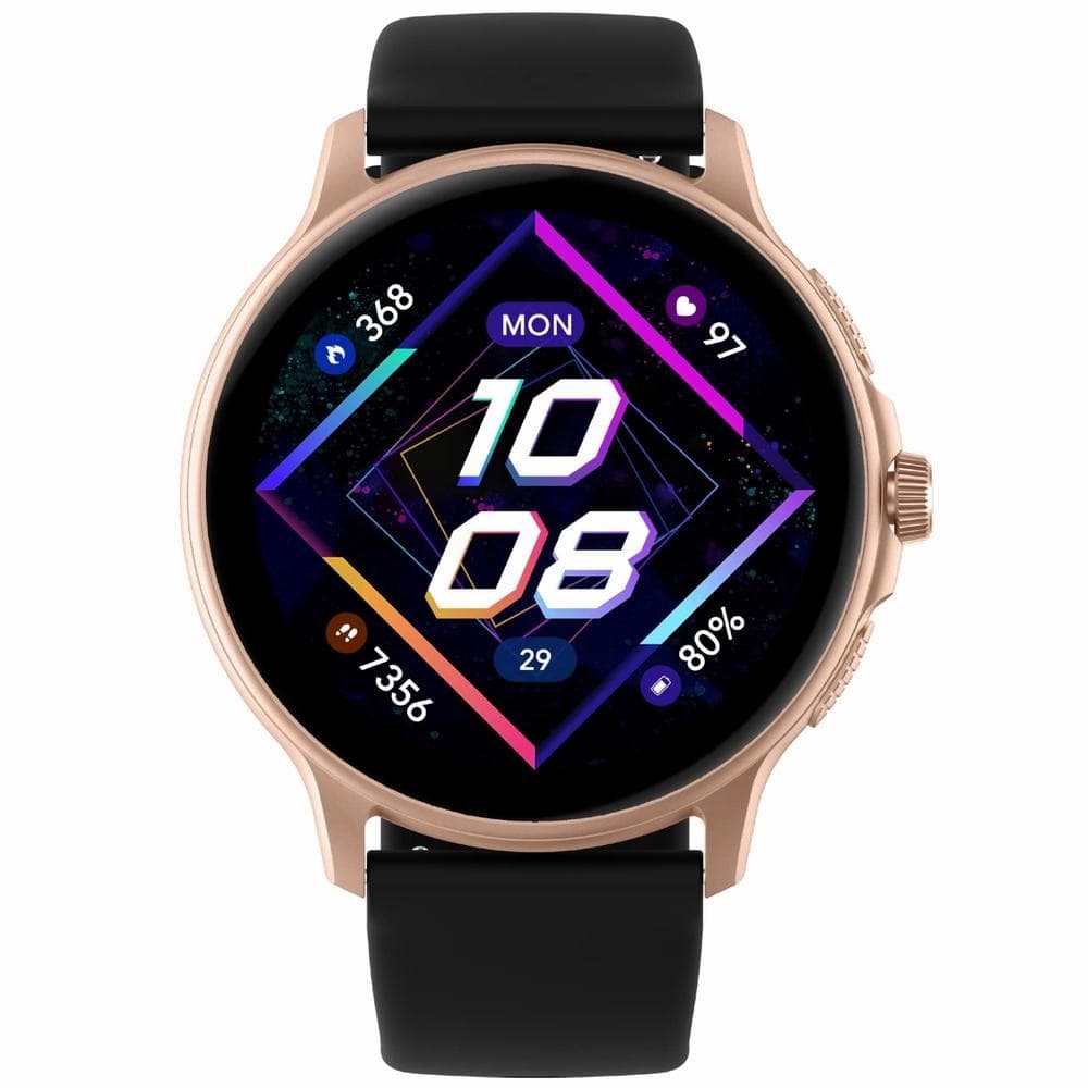 Smartwatch Damski GRAVITY GT12-4 Czarny Pasek Silikonowy + Bransoleta Różowe Złoto