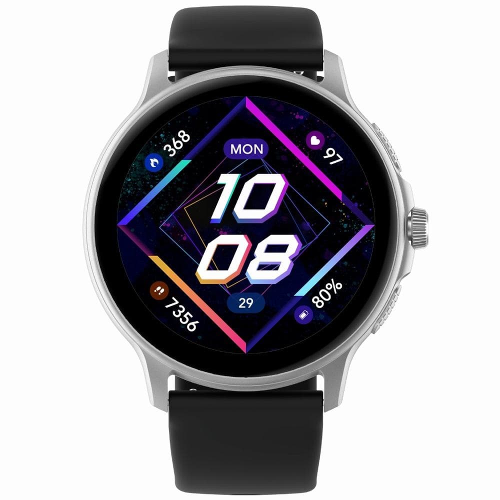 Smartwatch Damski GRAVITY GT12-7 Czarny Pasek Silikonowy + Srebrna Bransoleta