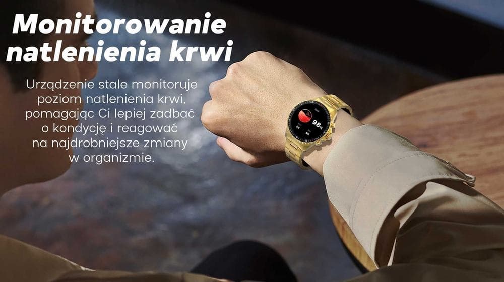 Smartwatch Męski GRAVITY GT16-1 Gold / Złota Bransoleta