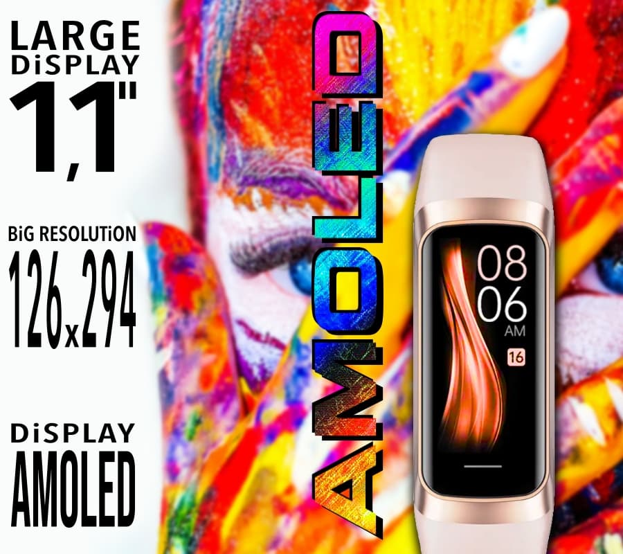 Smartband Damski RUBICON RNCF05 Rose Gold/Berry SMARUB214