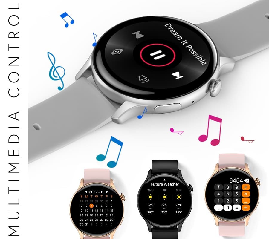 Smartwatch Damski RUBICON RNCF10 Silver/Grey SMARUB238